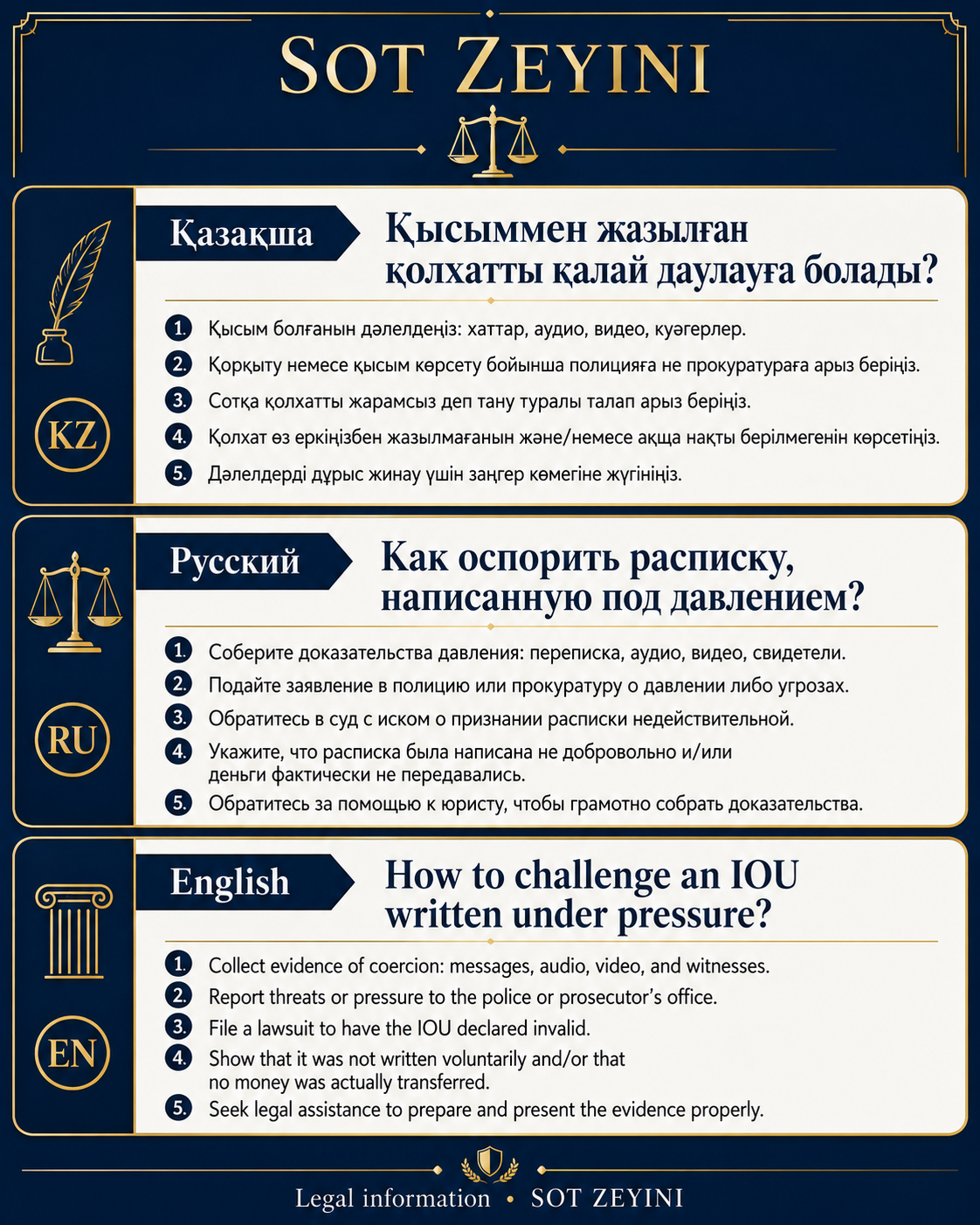 Расписка қысыммен жазылса, оны қалай даулауға болады?