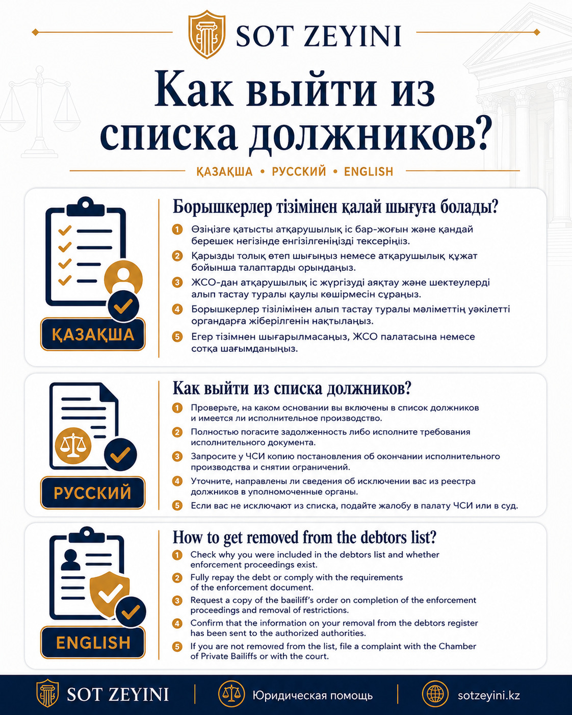 Как выйти из списка должников?