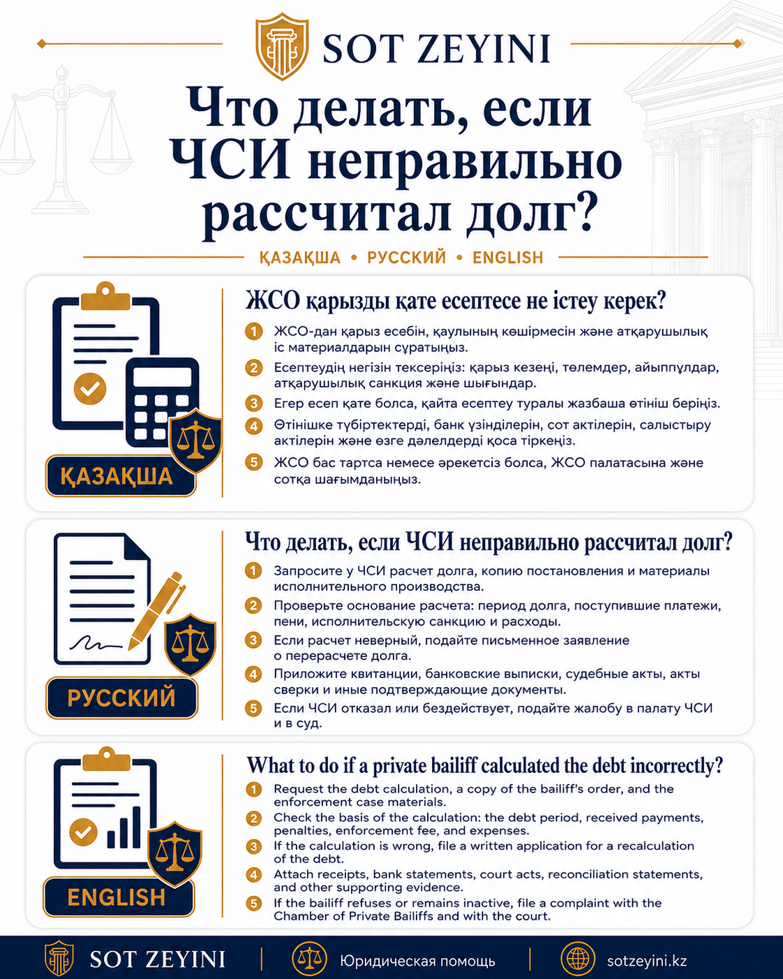 ЧСИ қарызды дұрыс есептемесе не істеу керек?