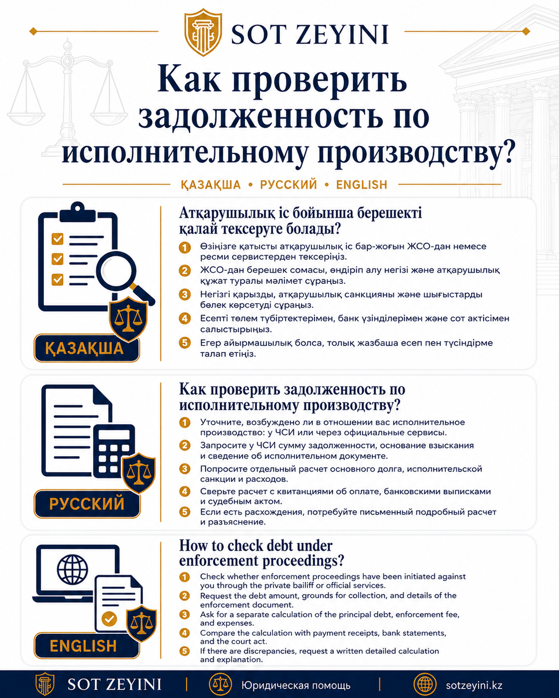 Атқарушылық іс бойынша қарызды қалай тексеруге болады?