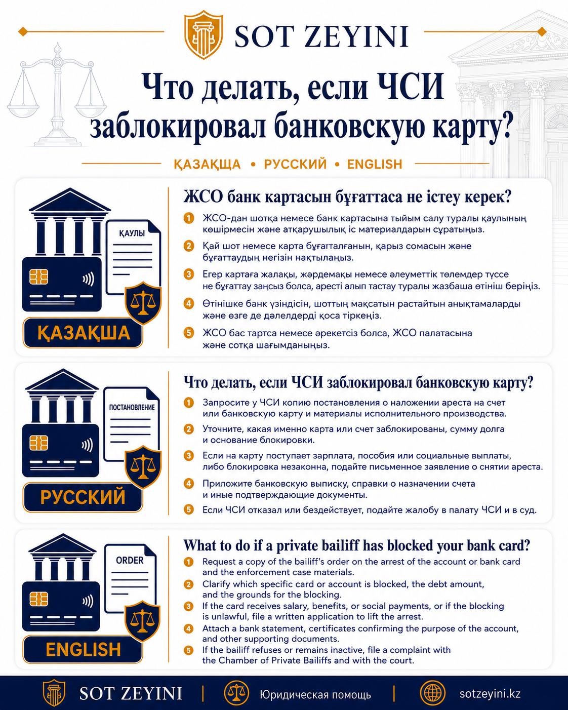 ЧСИ банк картасын бұғаттаса не істеу керек?