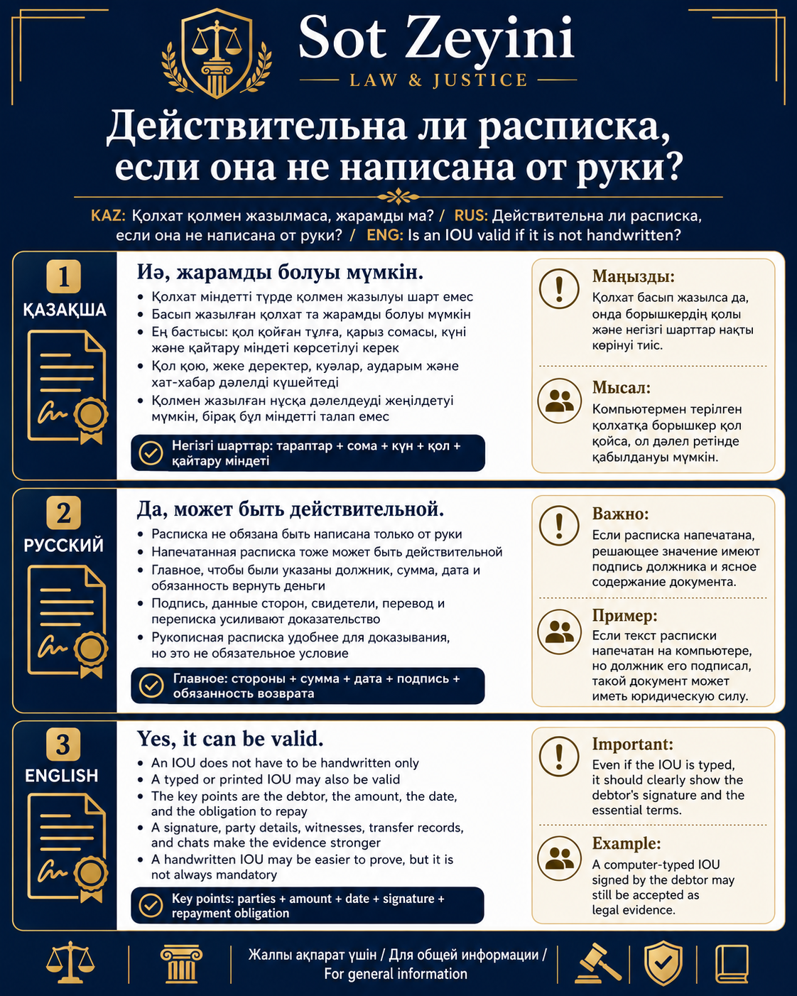 Расписка қолмен жазылмаса, жарамды бола ма?