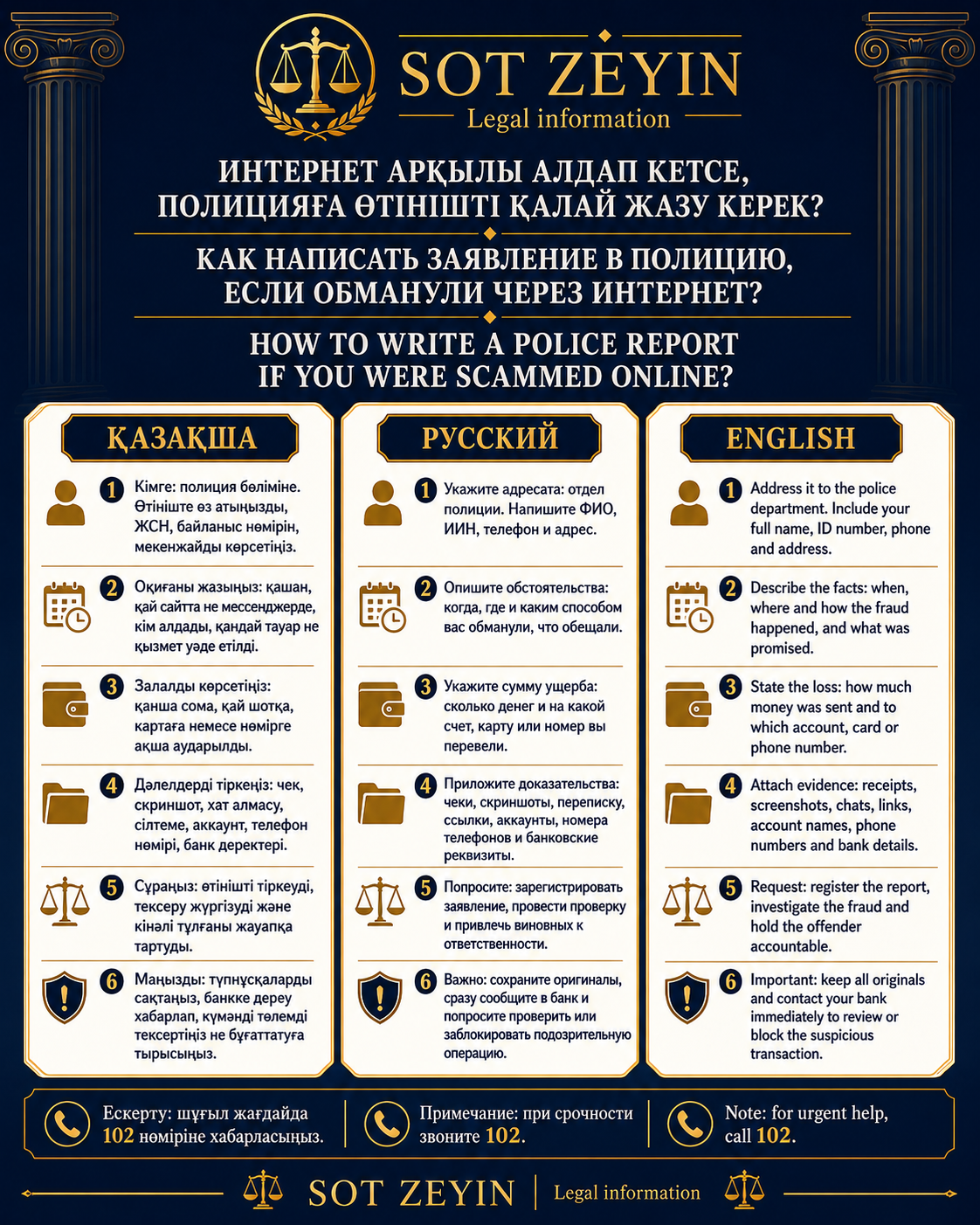 Интернет арқылы алдаса, полицияға қалай арыз жазылады?